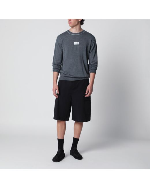 MM6 by Maison Margiela Blue Wool Sweater With Numeric Logo for men