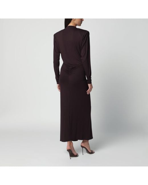 ANDAMANE Black Rouge Noir Maxi Dress With Waist Draping