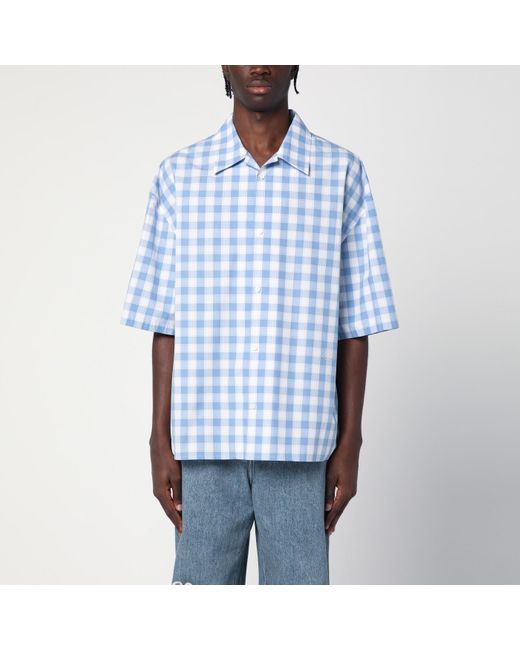 Loewe Blue Cotton-Blend Short-Sleeve Shirt for men