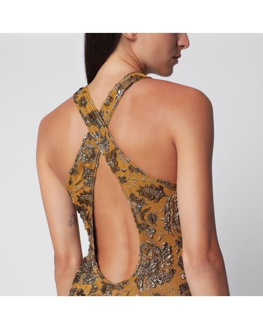 Saint Laurent Brown Mini Dress