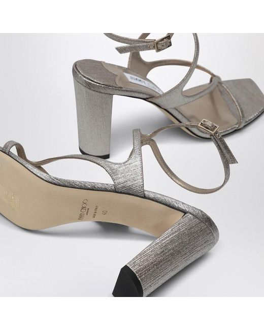 Jimmy Choo Sandale Azia 85 Aus Metallic-Leder