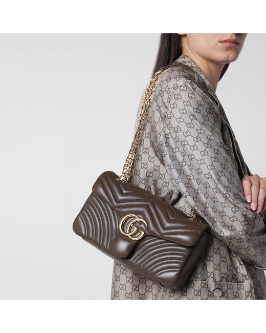 Gucci Metallic Medium Gg Marmont Shoulder Bag