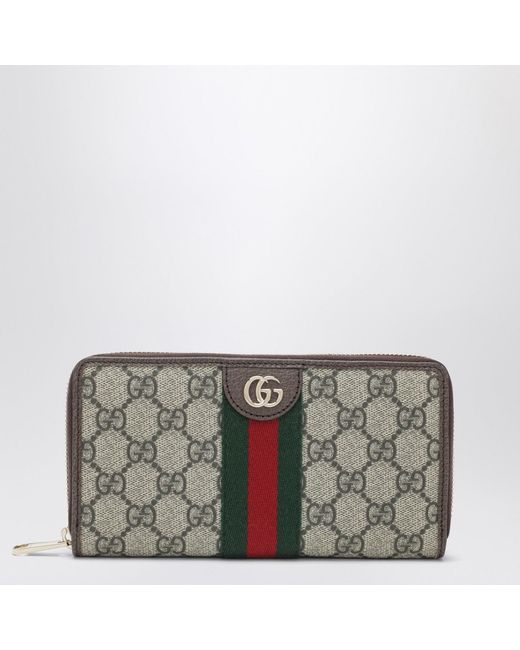 Gucci Gray Ophidia Zip-Around Wallet