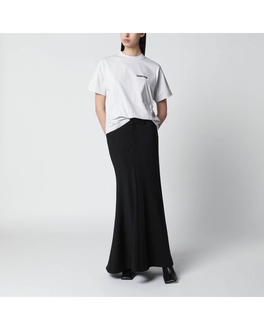 Balenciaga White Logo-Print Relaxed-Fit Cotton T-Shirt