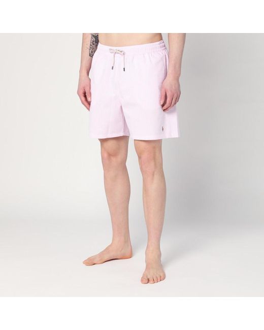 Maillot De Bain À Rayures Blanc/Rose Polo Ralph Lauren pour homme en coloris Pink