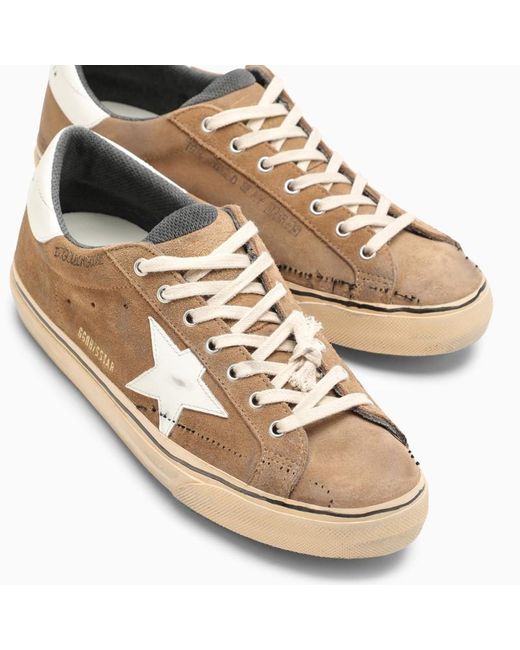 Sneaker super-star color tabacco/bianca di Golden Goose Deluxe Brand in Brown da Uomo