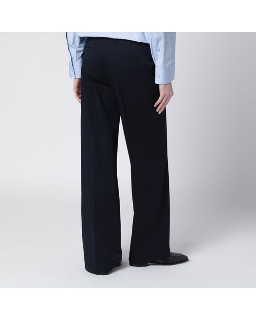 PT Torino Blue Francoise Cotton Blend Trousers