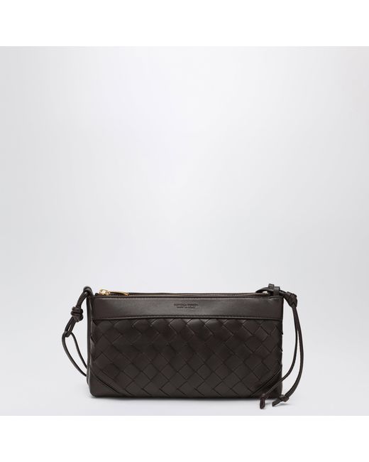 Bottega Veneta Black Double Patch Fondant Leather And Intrecciato Bag