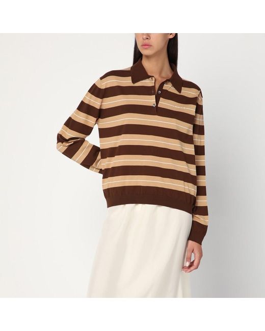 Miu Miu Brown Langarm-Polo Cocoa/Karamell