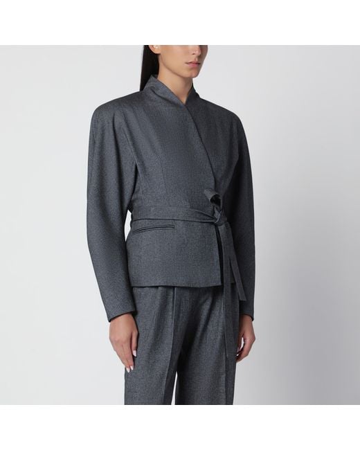 ANDAMANE Gray Coordinated Belt Jacket
