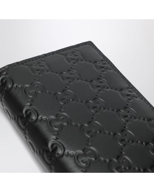 Gucci Black Gg Emblem Long Wallet for men