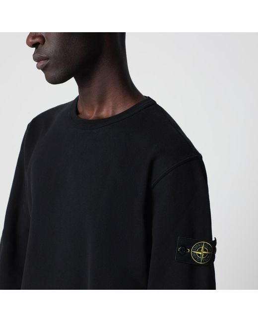 Stone Island Black Cotton Crewneck Sweatshirt for men