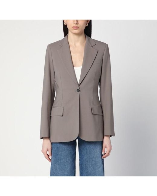 Erika Cavallini Semi Couture Gray Single-Breasted Jacket