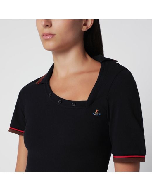 Vivienne Westwood Black Glory Cotton Piqué Polo Dress