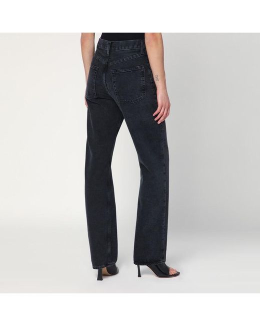 Jeans v-waist kelly in denim rigenerato di Agolde in Blue