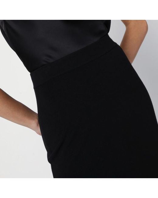 Gonna a matita nera in lana di Saint Laurent in Black