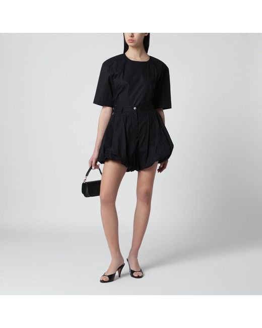 Thelatest Black Short-Sleeve Cotton Top
