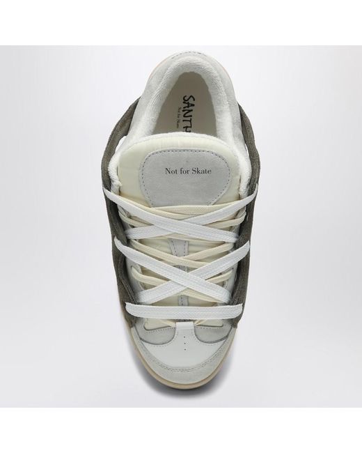 Sneaker model 1 verde scura/bianca in mesh e suede di Santha in Gray da Uomo