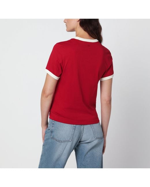 AMI Red Ami De Caur Ruby Cotton T-Shirt