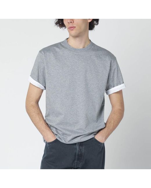 Prada Wendbares T-Shirt Aus Weißer/Grauer Baumwolle in White für Herren