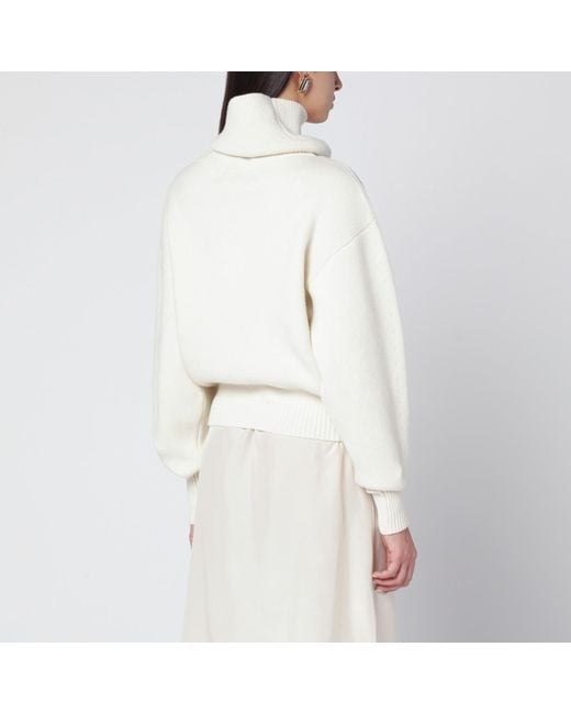 Jacquemus White Balloon-Sleeve Sweater
