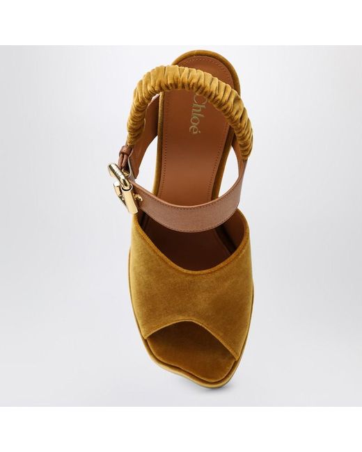 Chloé Brown Aria Platform Sandals