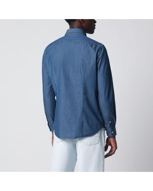 Xacus Blue Tailor Fit Denim Shirt for men