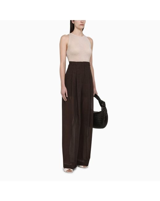 Philosophy Brown Wool-blend Palazzo Trousers