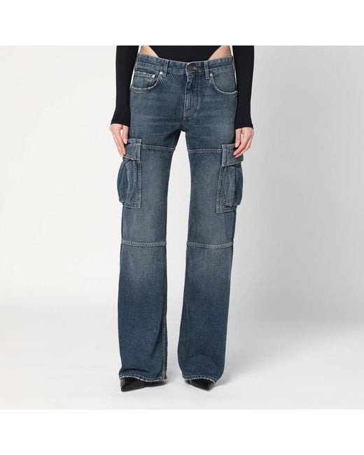 Balenciaga Blue Blaue Cargo Regular Jeans Mit Wascheffekt