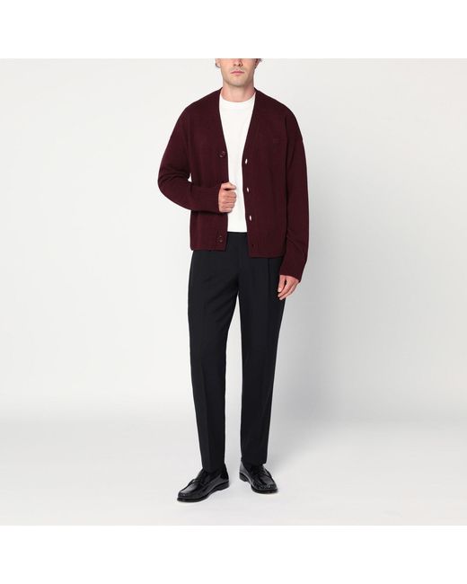 Santaniello Black Regular Wool Pants for men