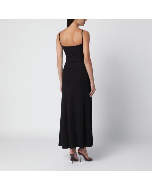 Christopher Esber Black Ribbed Stretch Jersey Dress