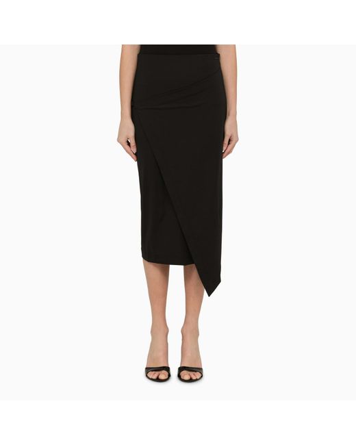 Calvin Klein Black Midi Wrap Skirt