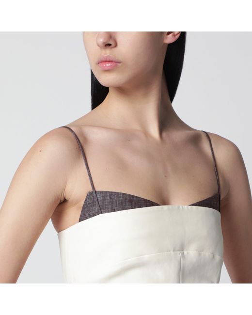 Entire studios White Cotton Mini Dress With Straps