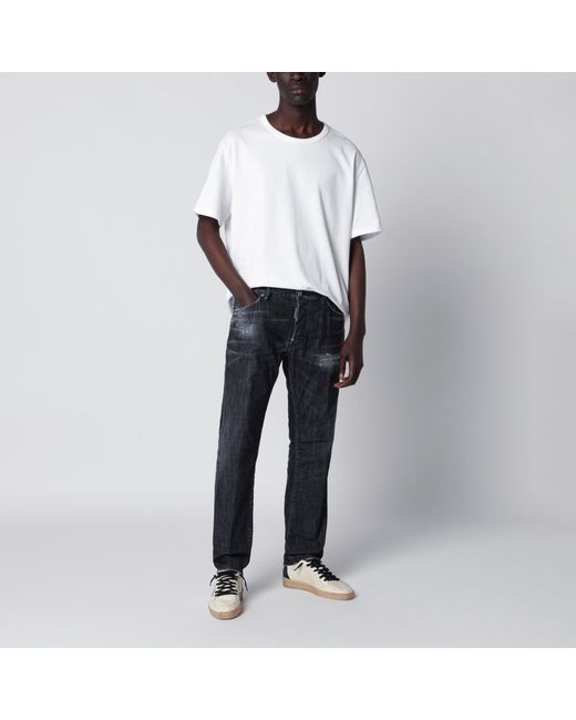 DSquared² Blue Washed-Effect Distressed Jeans for men
