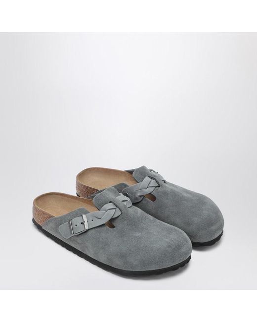 Pantoufle Boston Tressé Couleur Basalte Birkenstock en coloris Gray