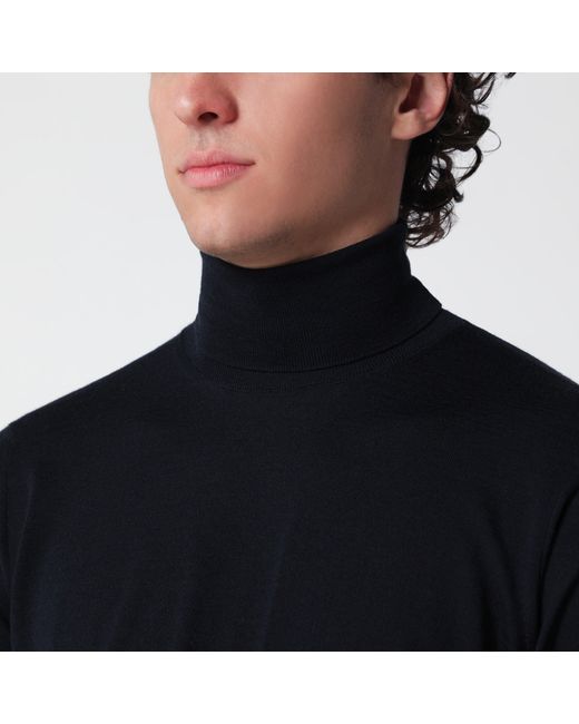 Drumohr Black Wool Turtleneck Sweater for men