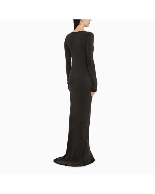 Balenciaga Black Cotton Maxi Lingerie Dress