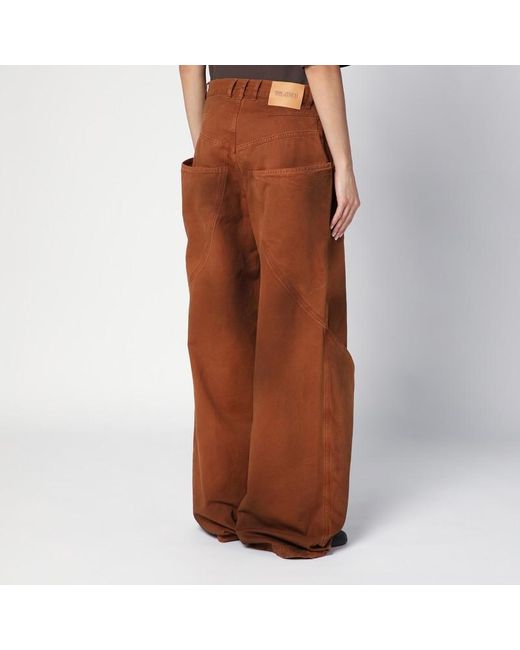 The Attico Brown Shaded Baggy Jeans