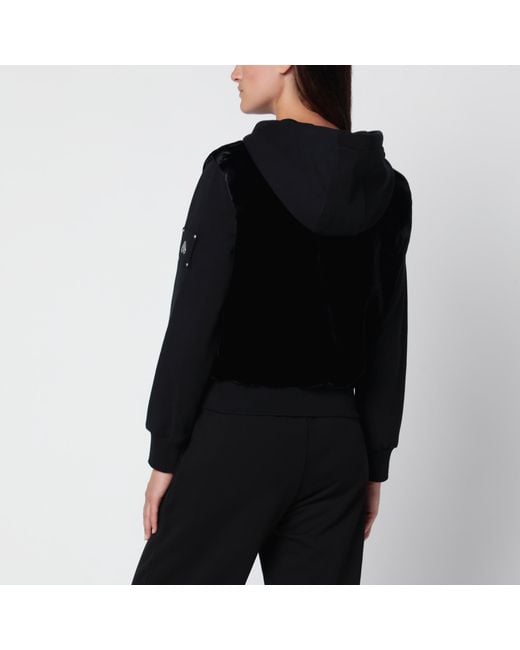 Moose Knuckles Black Rosylyn Bunny Cotton Hoodie