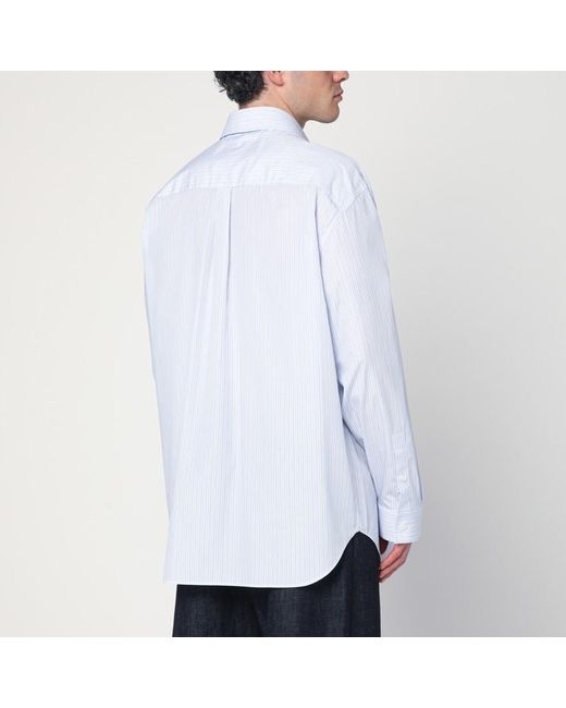 Bottega Veneta Gestreifte Baumwoll-Popeline-Bluse in White für Herren