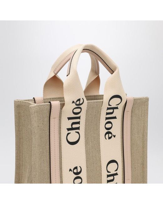 Sac Petit Woody En Toile Chloé en coloris Natural