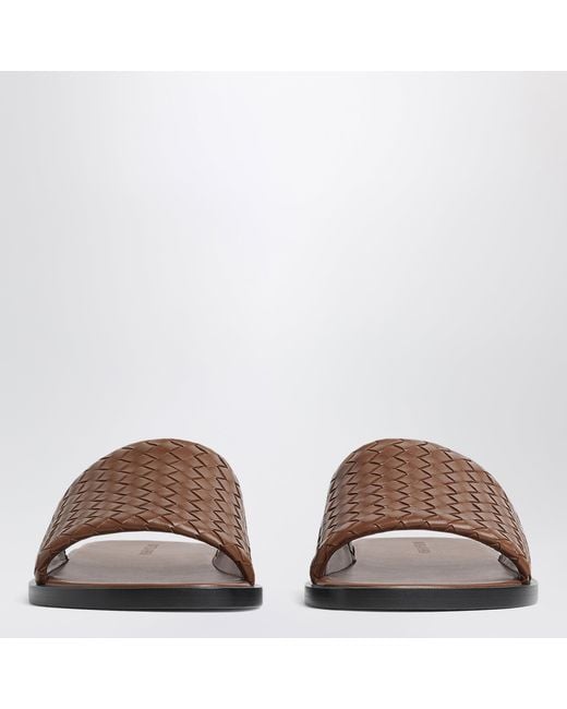 Bottega Veneta Brown Elio Woven Leather Mules for men