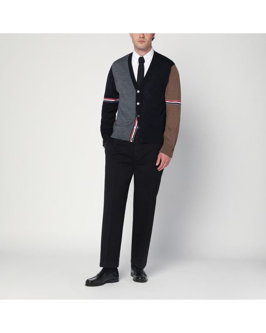 Thom Browne Black Fun' Virgin Wool Cardigan for men
