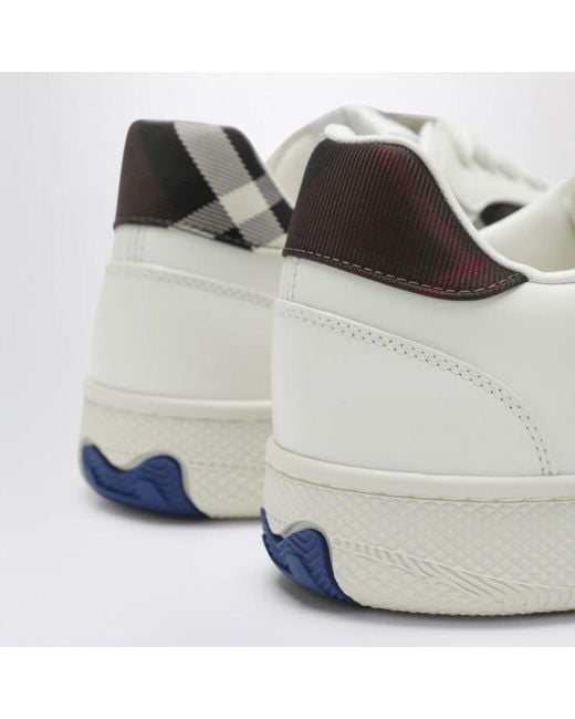 Burberry White Leather And Check Sneaker Terrace for men