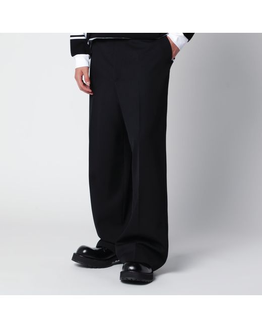 Balenciaga Black Wide-Leg Tailored Trousers for men