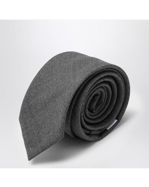 Cravatta grigia in lana di Thom Browne in Gray da Uomo