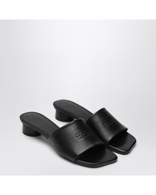 MM6 by Maison Margiela Black Anatomic Sandals With Low Heel