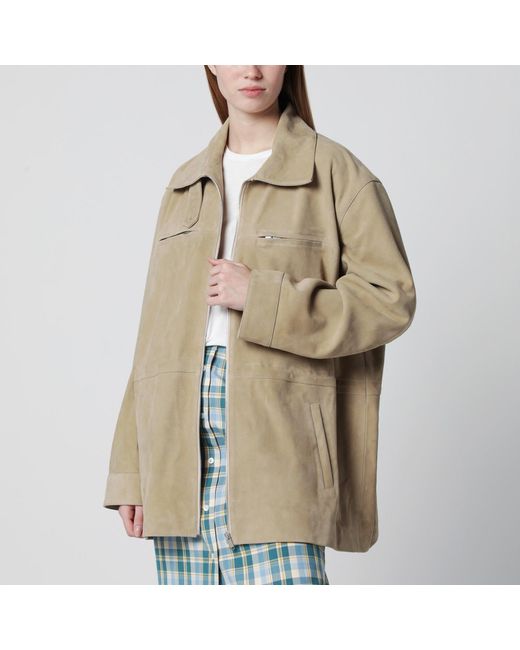 Halfboy Natural Suede Leather Parka