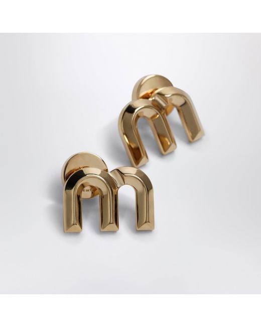 Miu Miu Metallic Brass Earrings