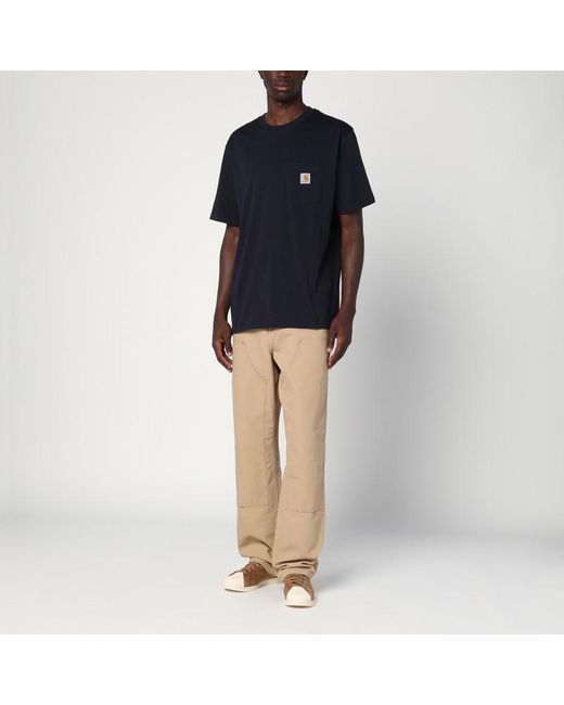 S/s pocket t-shirt dark navy di Carhartt in Blue da Uomo